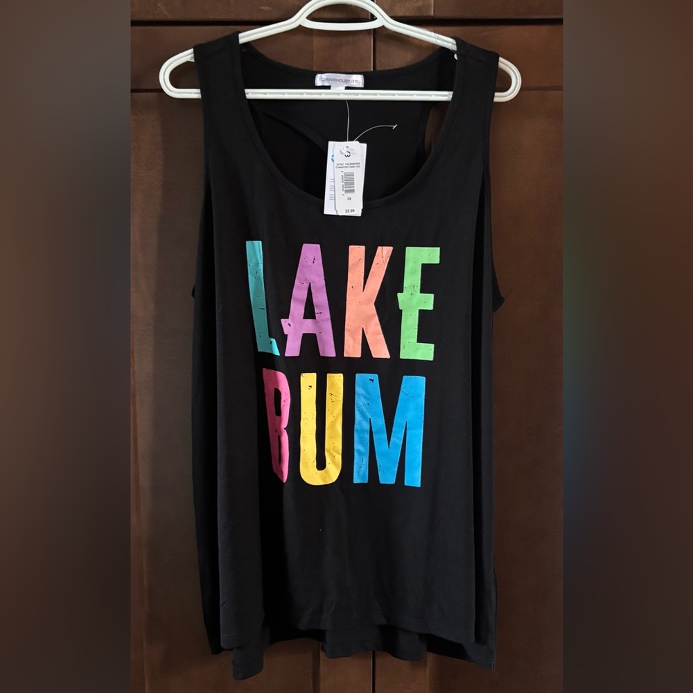 3 for $30. Vibrant Black Graphic Tank Top
